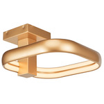 Rave Off-Set Semi Flush Ceiling Light - Gold / White