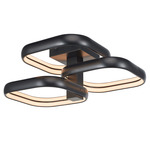 Rave Off-Set Semi Flush Ceiling Light - Matte Black / White