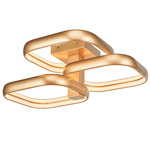 Rave Off-Set Semi Flush Ceiling Light - Gold / White