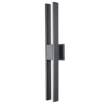 Slate Outdoor Wall Sconce - Matte Black / White