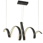 Sling Linear Swirl Pendant - Matte Black / White