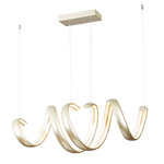 Sling Linear Swirl Pendant - Titanium Silver / White