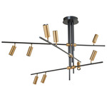 Spartan Linear Pendant - Black / Brass / White