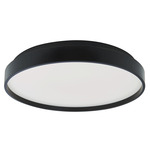 Tambourine Semi Flush Ceiling Light - Black / Frosted