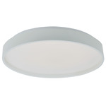 Tambourine Semi Flush Ceiling Light - White / Frosted