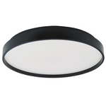 Tambourine Semi Flush Ceiling Light - Black / Frosted
