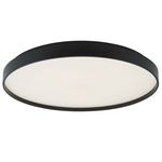Tambourine Semi Flush Ceiling Light - Black / Frosted