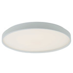 Tambourine Semi Flush Ceiling Light - White / Frosted