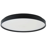 Tambourine Semi Flush Ceiling Light - Black / Frosted