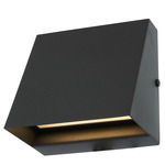 Wedge Outdoor Wall Sconce - Matte Black / Frosted
