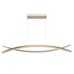 Wishbone Linear Pendant - Brushed Nickel / White