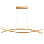 Wishbone Linear Pendant - Soft Gold / White