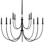 Amara Chandelier - Matte Black / Aged Brass