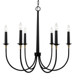 Amara Chandelier - Matte Black / Aged Brass