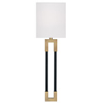 Bleeker Wall Sconce - Aged Brass / Black / White