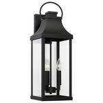 Bradford Outdoor Wall Lantern - Black / Clear