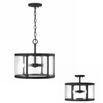 Brennen Dual Mount Pendant - Black / Clear