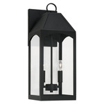 Burton Wall Lantern - Black / Clear