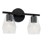 Dena Bathroom Vanity Light - Matte Black / Clear