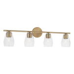 Dena Bathroom Vanity Light - Aged Brass / Clear