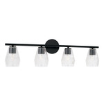 Dena Bathroom Vanity Light - Matte Black / Clear