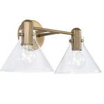 Greer Bathroom Vanity Light - Aged Brass / Clear