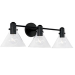 Greer Bathroom Vanity Light - Matte Black / Clear