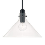 Greer Pendant - Matte Black / Clear