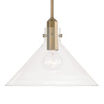 Greer Pendant - Aged Brass / Clear