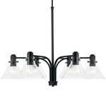 Greer Chandelier - Matte Black / Clear