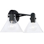 Greer Bathroom Vanity Light - Matte Black / Clear