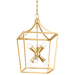 Kendall Lantern Pendant - Gold Leaf