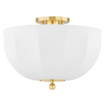 Meshelle Ceiling Light - Aged Brass / White