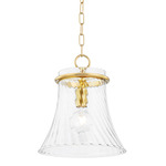 Cantana Pendant - Aged Brass / Clear Ribbed