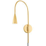 Jenica Plug-In Wall Light - Aged Brass