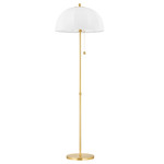 Meshelle Floor Lamp - Aged Brass / White