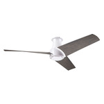 Ambit Flush DC Ceiling Fan - Matte White / Graywash