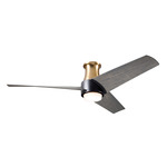 Ambit Flush DC Ceiling Fan - Satin Brass / Matte Black / Graywash