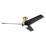 Ambit Flush DC Ceiling Fan - Satin Brass / Matte Black / Matte Black