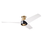 Ambit Flush DC Ceiling Fan - Satin Brass / Matte Black / Matte White