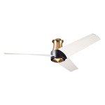 Ambit Flush DC Ceiling Fan - Satin Brass / Matte Black / Whitewash