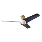 Ambit Flush DC Ceiling Fan - Satin Brass / Matte White / Matte Black