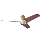 Ambit Flush DC Ceiling Fan - Satin Brass / Matte White / Mahogany