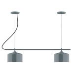 J-Series Julia Cord Hung Linear Multi-Light Pendant - Slate Gray