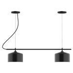 J-Series Julia Cord Hung Linear Multi-Light Pendant - Black