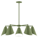 J-Series Jasmine Stem Hung Chandelier - Fern Green