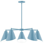 J-Series Jasmine Stem Hung Chandelier - Light Blue