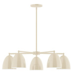 J-Series Jill Stem Hung 5-Light Chandelier - Cream