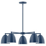 J-Series Jill Stem Hung 5-Light Chandelier - Navy