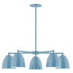 J-Series Jill Stem Hung 5-Light Chandelier - Light Blue